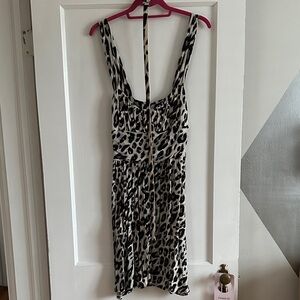 BB Dakota Black and Cream Animal Print Mini Dress